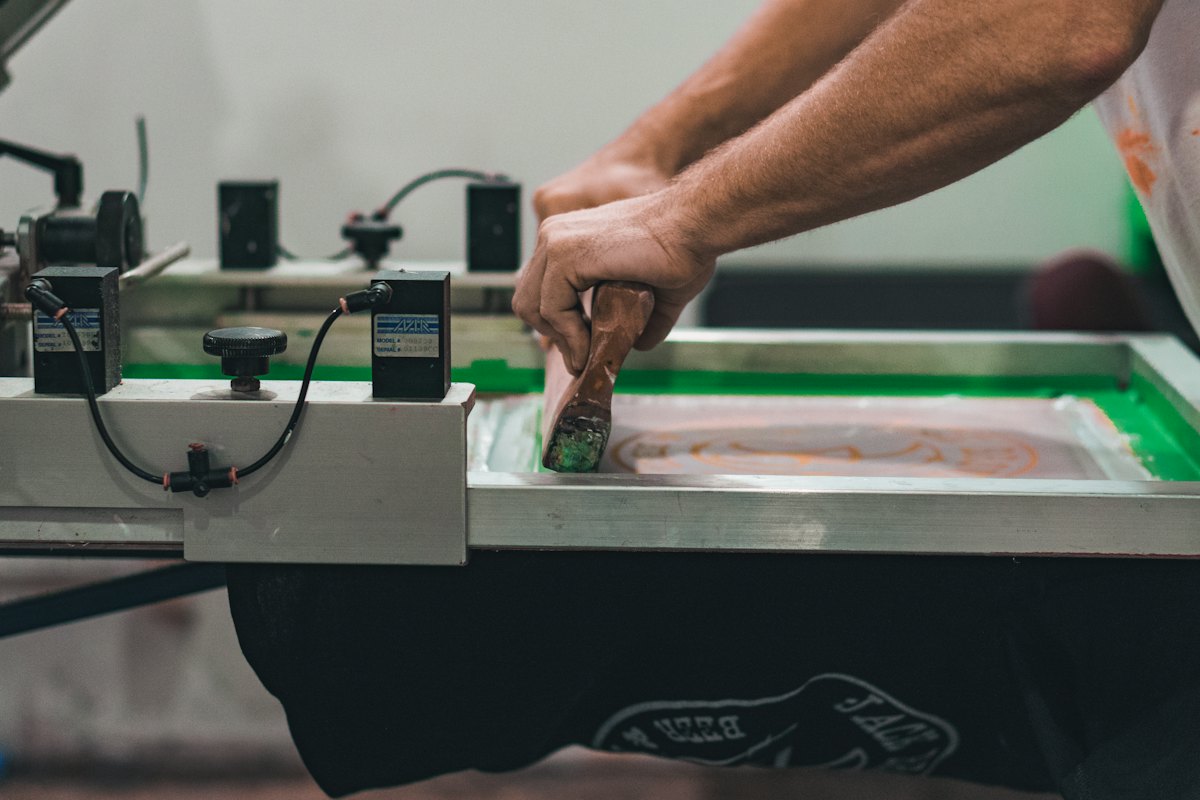 Screen printing a shirt by hand